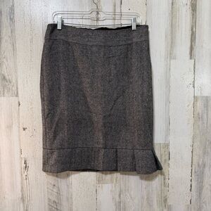 The Limited Brown Lined Wool Knee-Length Pencil Skirt Work Office